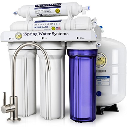 iSpring RCC7 5-Stage Residential Under-Sink Reverse Osmosis Water Filter System - WQA Gold Seal Certified, 75 GPD