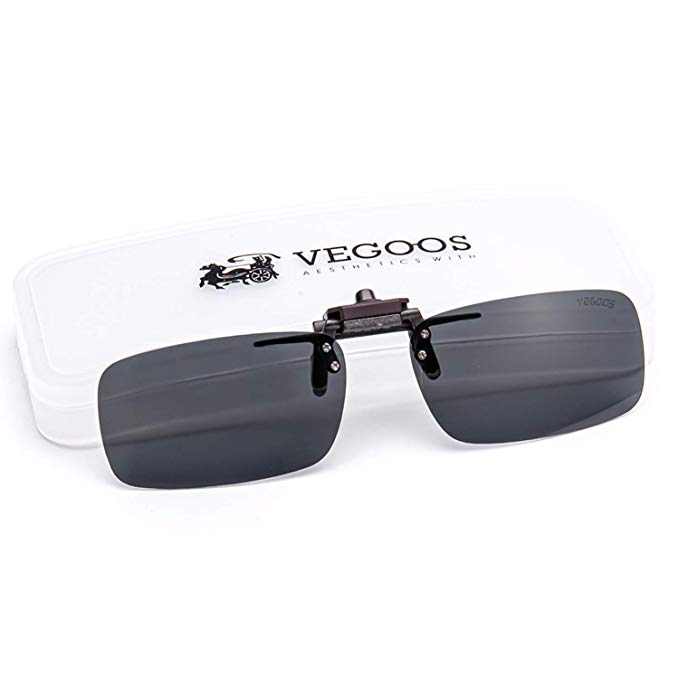 VEGOOS Polarized Clip on Sunglasses for Men Women Flip up Sunglasses Over Prescription Glasses
