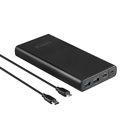 Lumsing 10000mAh Power Bank, Quick Charge 3.0 USB-C Portable Charger with Smart Charging Technology for iPhone, iPad, Smartphones and Tablets (black)