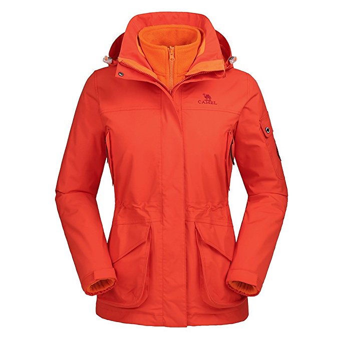 Camel Waterproof Outdoor Jacket 3 In 1 Women's Mountain Fleece Ski Jacket