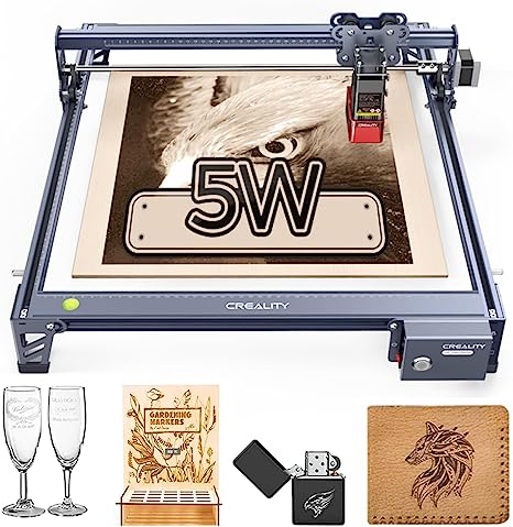 5W Laser Engraver, Official Creality CR-Laser Falcon 72W Laser Engraving & Cutting Machine, Built-in Fan Laser Cutter for Craft Design with Wood, Acrylic, Metal, Leather, etc, 17" *16"