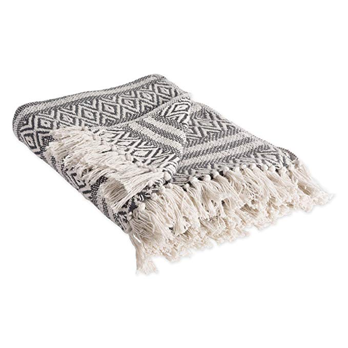 DII Rustic Farmhouse Cotton Adobe Stripe Blanket Throw with Fringe For Chair, Couch, Picnic, Camping, Beach, & Everyday Use , 50 x 60" - Adobe Stripe Mineral