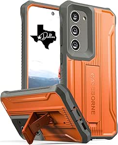 CaseBorne Compatible with Samsung Galaxy S23 5G Case, Rugged Full-Body Multi-Layer Protective Cover with Kickstand Screenless (Formerly ArmadilloTek) - Orange