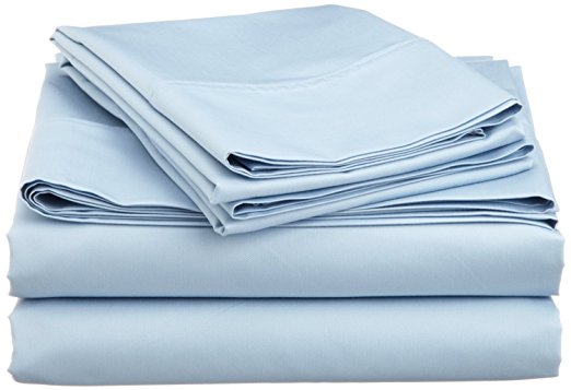 Galaxy's 600 - Thread- Count 100% Egyptian Cotton ( 4-Piece ) - Extra Deep Pocket - 26" Inches, Free Delievery Cool Feeling Sheet Set in Solid Color's & Sizes ( King, Light Blue ) By Galaxy's Linen