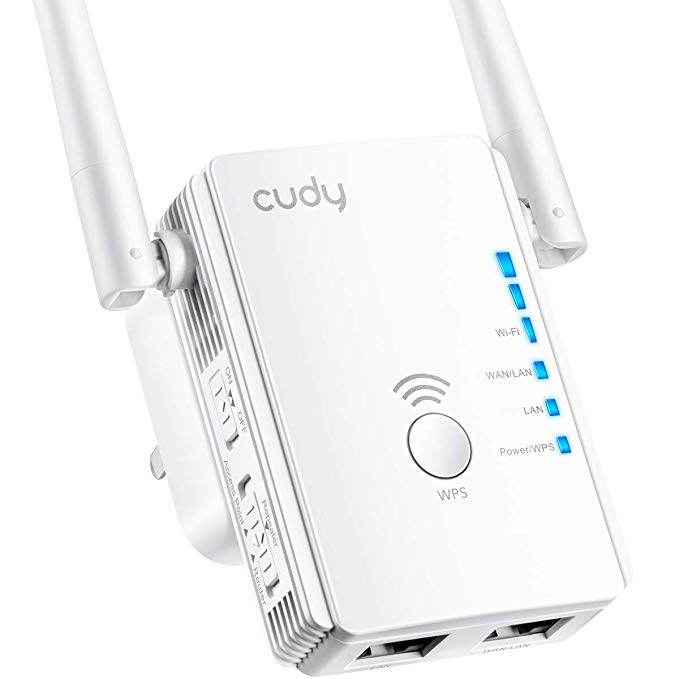 Cudy AC750 Dual Band WiFi Range Extender, 750Mbps WiFi Booster, Access Point Mode, 2 LAN Ports, WPS, Extends 2.4G and 5G WiFi Range to Smart Home & Alexa Devices (RE750)