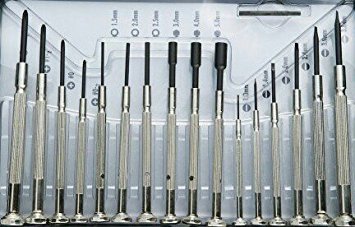 Guilty Gadgets ® - 16 piece Precision Screwdriver for Jewellers Watch Micro Mini Set Laptop Mobile Glasses and Guilty Gadgets Micro Fibre Cleaning Cloth