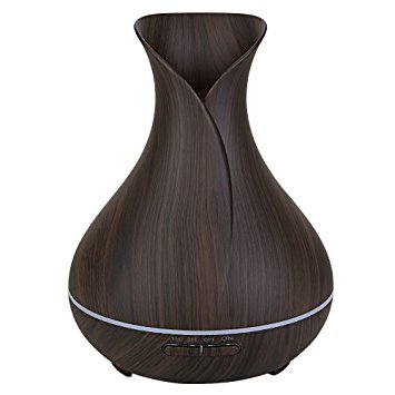 Aromatherapy 400 ml Essential Oil Diffuser, Modern Design Wood Grain Ultrasonic Cool Mist Humidifier - Use for Office Home Baby Yoga Spa Studio Perfect Mothers Day Gift