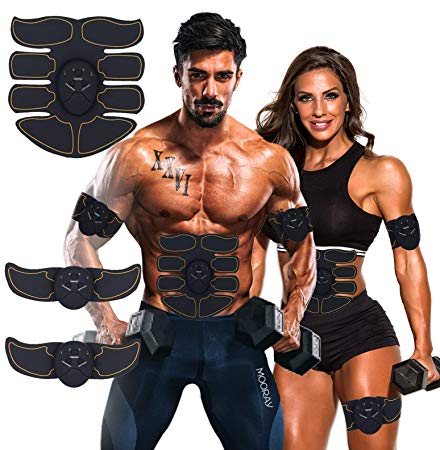 Abs Stimulator Muscle Trainer Ultimate Abs Stimulator Ab Stimulator for Men Women Abdominal Work Out Ads Power Fitness Abs Muscle Training Gear Workout Equipment Portable Stimulator Abs Belt Black01