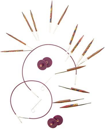 KNIT PICKS Rainbow Wood Options Short Interchangeable Circular Needle Set - 7cm (3")