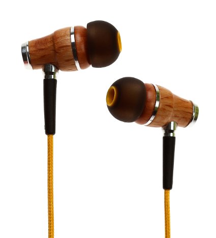 Symphonized NRG Premium Genuine Wood In-ear Noise-isolating Headphones with Mic Deep Yellow