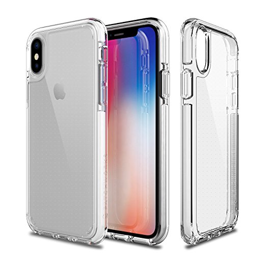 iPhone X Case, Patchworks Pure Shield EX Series in White Dual Layer Triple Material Impact Dispersion Polycarbonate Japanese TPU Impact Resistant Elastomer Air Pocket Vent Military Drop Tested Case