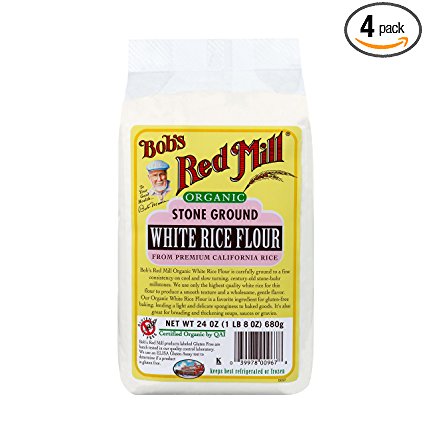 Bob's Red Mill White Rice Flour, Organic, 24-Ounce Packages (Pack of 4)