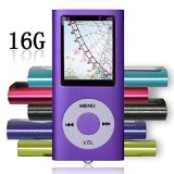 Tomameri Purple Color Portable MP4 Player MP3 Player Video Player with Photo Viewer  E-Book Reader  Voice Recorder  16 GB Micro SD Card