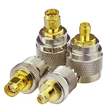 Superbat UHF Male/Fmale (PL259/SO239) to SMA Male/Female Connector RF Coax Coaxial Adapter Kit