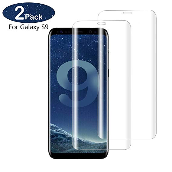 Galaxy s9 Screen Protector For Samsung, Compatible with S 9 Tempered Glass, Case Friendly, Anti-Scratch, Bubble-Free, Edge Clear Full Coverage Invisible Screen Film, Lifetime Replacement (2-Packs)