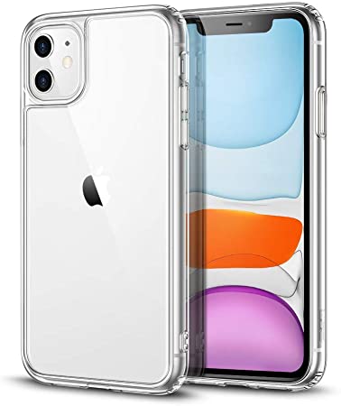 ESR Clear Designed for iPhone 11 Case, Hard Back   Soft TPU Frame [Scratch-Resistant] [Shock-Absorbing Soft Bumper] [Reinforced Drop Protection] Clear Case for iPhone 11 6.1", Clear