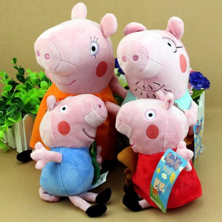 Peppa Pig Family Plush Toy 4Pcs Set 19-30cm/7.5-12" Small Size