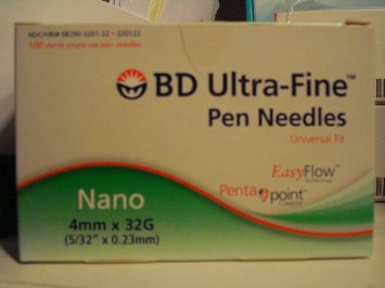 BD Ultra-Fine Pen Needles Nano - 90 Ct. Penta Point Comfort, 4mm x 32G, Universal Fit