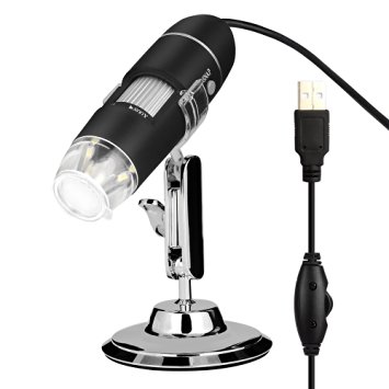 Btopllc 8-LED USB Digital Microscope , Endoscope Photo Capture Camera , 20x - 800x White Light LED Durable and Portable USB Digital Zoom Microscope , Endoscope Magnifier PC Video Camera with Stand