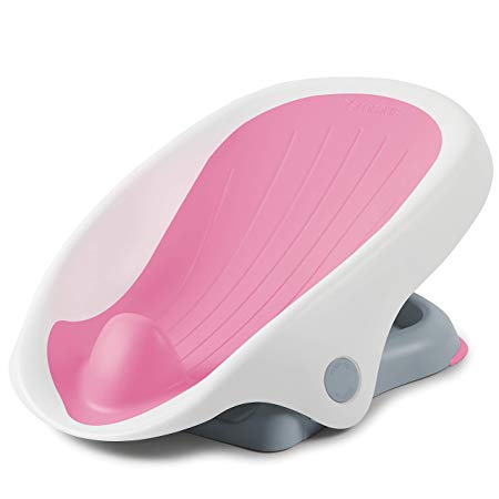 Summer Clean Rinse Baby Bather, Pink – Bath Support for Use on The Counter, in Bath Tub or in Sink, Bather Has 3 Reclining Positions and Soft, Quick-Dry Material – from Birth Until Sitting Up