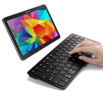 SPARIN Mini Bluetooth Keyboard for Samsung Galaxy Tab S2 9.7 / 8.0 Inch, Galaxy Tab E, Galaxy Tab A 9.7 / 8.0 Inch, Galaxy Tab 4 10.1 / 8.0 / 7.0 Inch, Galaxy Tab S 10.5 / 8.4 Inch, and Other Tablets, Black