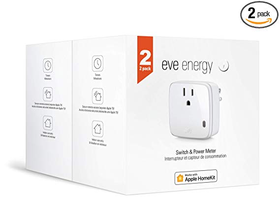 Eve Energy 2 Set - Smart Plug & Power Meter, switch a connected device on and off, voice control, no bridge necessary, Bluetooth Low Energy (Apple HomeKit)