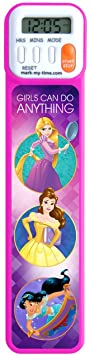 Mark-My-Time 3D Disney Princesses Girls Can Do Anything Digital Bookmark and Reading Timer - Rapunzel, Belle, Jasmine