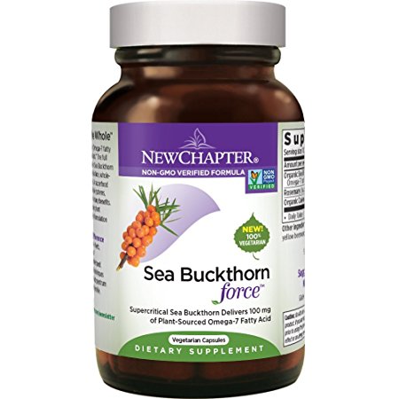 New Chapter Sea Buckthorn Force with Supercritical Organic Sea Buckthorn   Omega 7   Non-GMO Ingredients - 60 ct Vegetarian Capsules