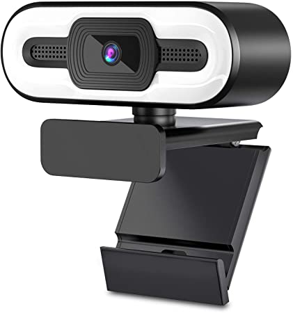 2021 Youlisn 2K Webcam with Microphone and Ring Light, Auto-Focus, Adjustable Brightness, Plug and Play, USB Streaming Web Camera for Video Conferencing/Calling Compatible with Desktop Laptop PC Mac