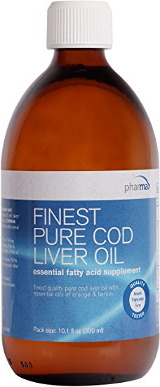 Pharmax - Finest Pure Cod Liver Oil - Bone, Skin, Vision, Cardiovascular and Cognitive Support - 10.1 fl oz (300 ml)