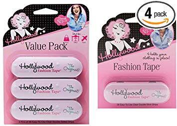 Hollywood Fashion Secrets Fashion Tape Tin, 4 pack x 36 ct tin