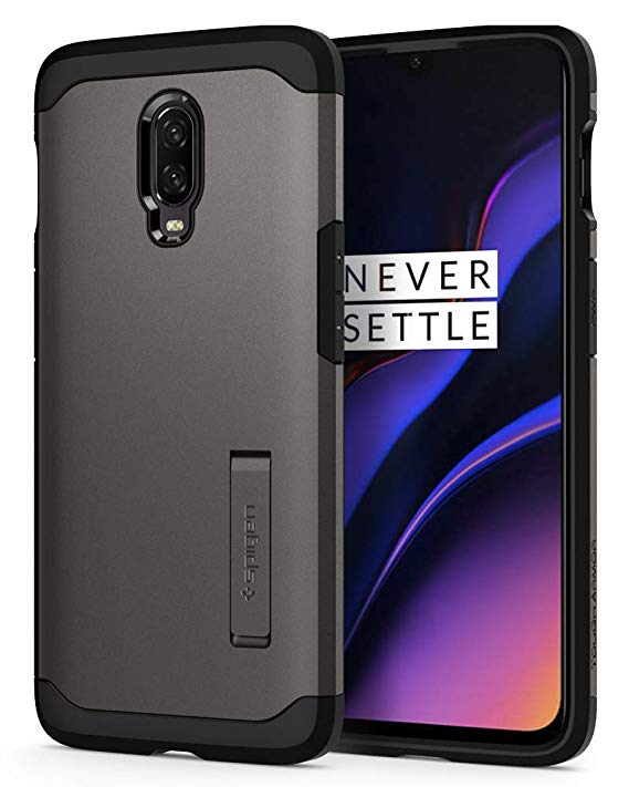 Spigen OnePlus 6T Case [Tough Armor] Reinforced Kickstand Heavy Duty Protection Air Cushion Technology OnePlus 6T Cover - K07CS25560 [Gunmetal]