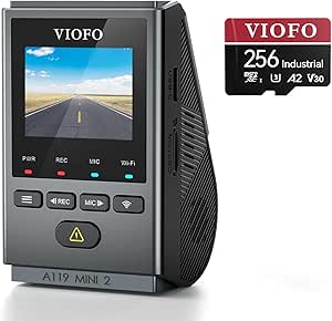 【Bundle: VIOFO A119 MINI 2   256GB Card】 VIOFO Dash Cam Front A119 Mini 2, STARVIS 2 Sensor, 2K 60fps/HDR 30fps Voice Control Car Dash Camera with 5GHz Wi-Fi GPS, 24H Parking Mode