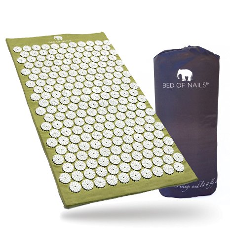 Bed of Nails, Green Original Acupressure Mat for Back/Body Pain Treatment, Relaxation, Mindfulness