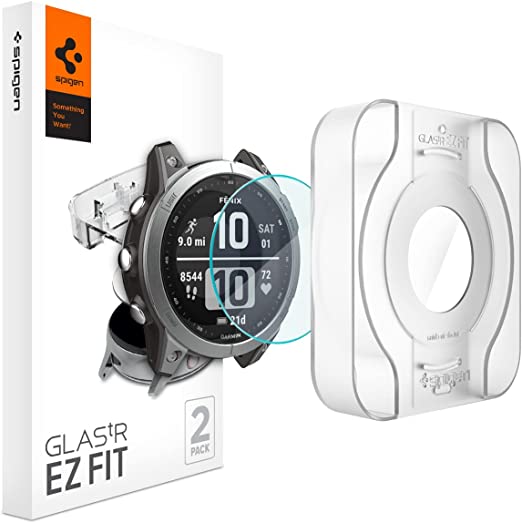 Spigen Tempered Glass Screen Protector [GlasTR EZ FIT] designed for Garmin Fenix 7/7 Solar / 7 Sapphire Solar [47mm] - 2 Pack