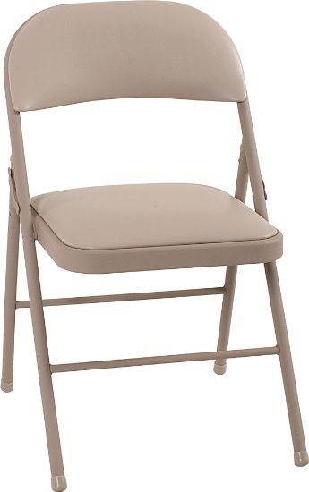 Cosco Vinyl 4-Pack Folding Chair, Antique Linen