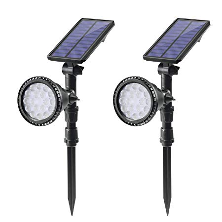 BAXIA TECHNOLOGY Solar Lights Outdoor, Upgraded Solar Spotlights Outdoor 18 LED 1000 Lumens Motion Sensor Security Lights for Garden Yard Driveway Pathway Patio Backyard Decoration (2 Pack)