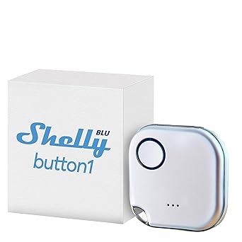 Shelly BLU Button1 | Bluetooth-gesteuerter Aktions- und Szenenaktivierungsknopf Weiß | Hausautomation | iOS Android App | Kein Hub nötig | Lange Batterielebensdauer | LED-Anzeige | Große Reichweite