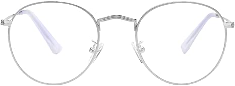 Blue Light Blocking Glasses for women Man Round Metal Anti Blue Ray for Computer Harmful Ray UV Blocker Gaming Glasses