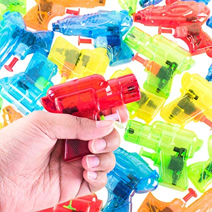Mini Colorful Squirt Water Guns Plastic Blasters for Kids Birthday Party Favors, Pool Beach Toys, Hot Summer Classic Water Games (30 Pack) by Super Z Outlet