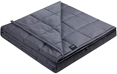ZonLi Weighted Blanket 20 lbs Queen, (60''x80'' Dark Grey), Heavy Blankets for Adults ,Cotton Material with Glass Beads