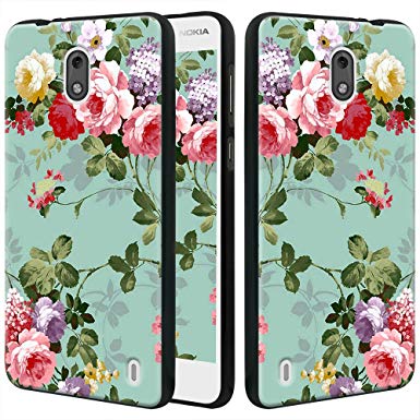 Nokia 2 Case, Linkertech Slim Air Armor Thin Fit Silicone Gel Soft TPU Bumper Durable Flex and Easy Grip Protective Case for Nokia 2 (Peony)