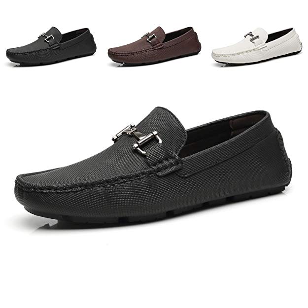 Faranzi Mens Penny Loafers Driving Moccasins Slip on Loafers Lightweight Comfortable Casual Driving Shoes Boat Shoes for Men