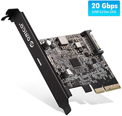 ORICO USB pcie Card,Type C PCI-Express 4X to USB 3.2 Gen 2x2 (20 Gbps), ASM3242 Chipset for Windows 8/10/Linux,Compatible Slot: PCIe x4 (3.0), PCIe x8, PCIe x16