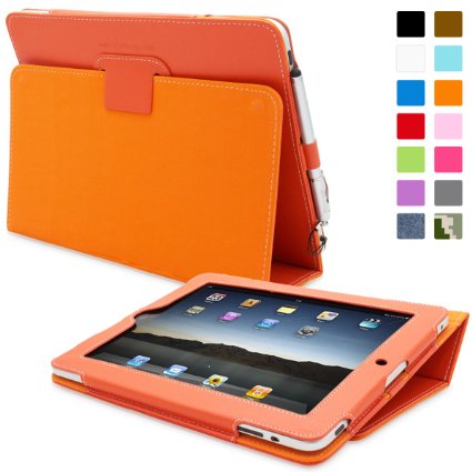 Snugg Leather Kick Stand Case for Apple iPad 2 - Orange