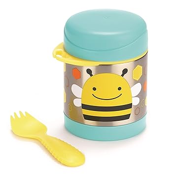 Skip Hop Zoo Insulated Food Jar, Bee, 325 ml, Stainless Steel Body, Multicolor (252379)