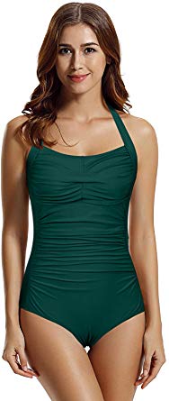 zeraca Women's Twist Tummy Control One Piece Swimsuit