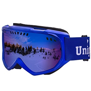 Unigear Ski Goggles, Anti-fog Snow Snowboard OTG Goggles 100% UV Protection for Men, Women and Youth