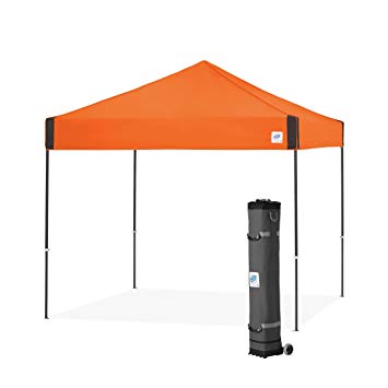 E-Z UP Pyramid Instant Shelter Canopy, 10 by 10', Steel Orange