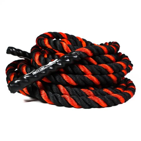 EliteSRS Fitness Battle Ropes with Anchor Kit for Core Exercise, Fitness Rope and Strength Training - 1.5" or 2" in 30ft, 40ft or 50ft